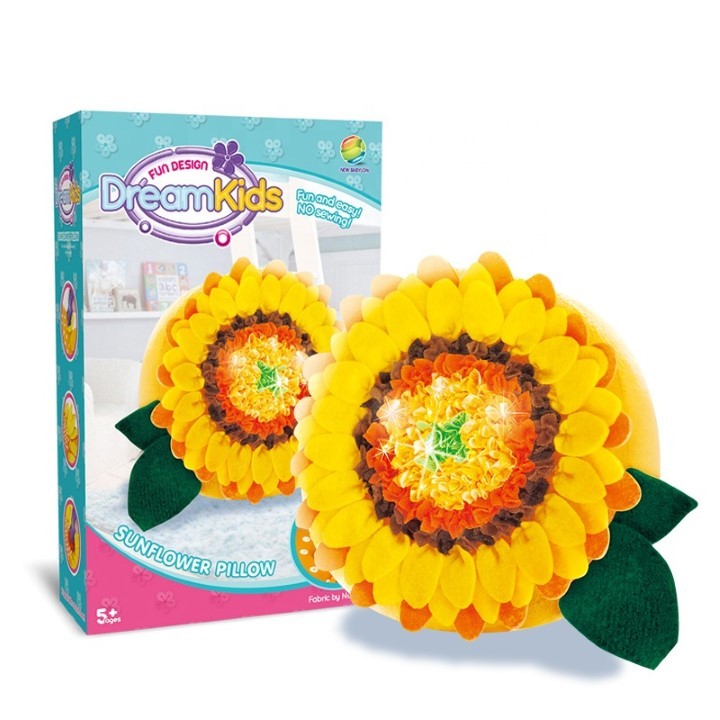 Set creatie perna pentru copii, Dream Kids, Floarea Soarelui