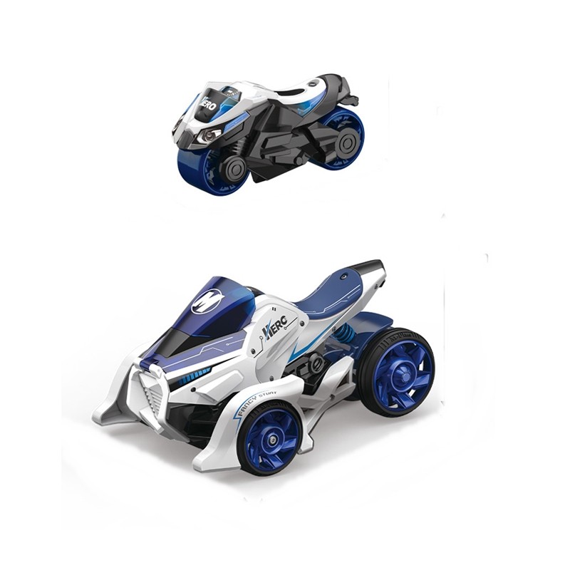 Jucarie pentru copii, masina cu extensie de motocicleta 2 in 1, albastra