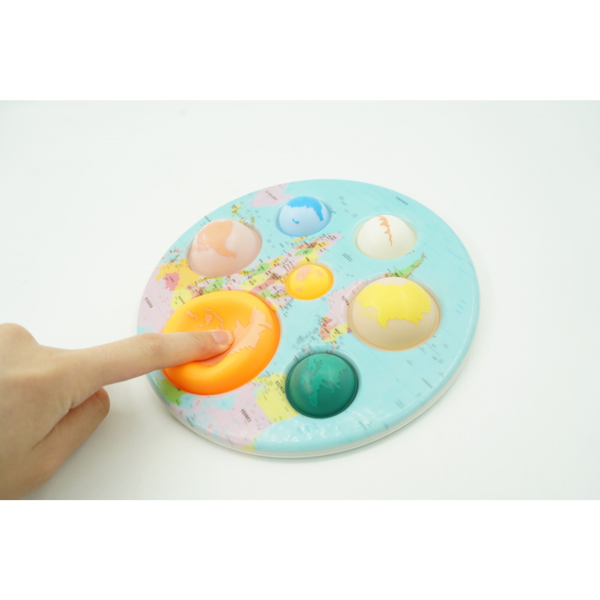 Jucarie senzoriala Simple Dimple, Fidget Toy, Planete, Multicolor